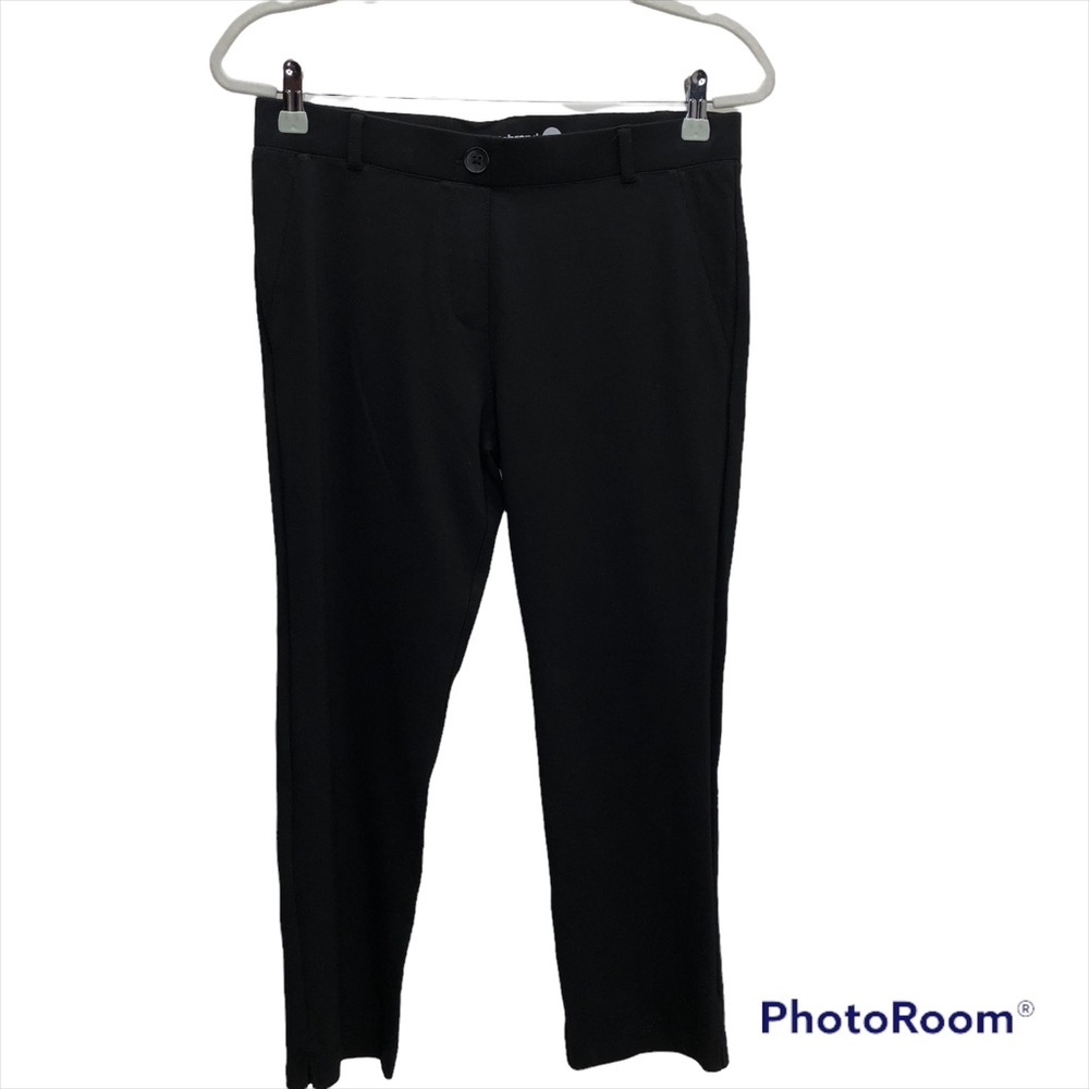 BetaBrand black pull on crop slim leg career pants